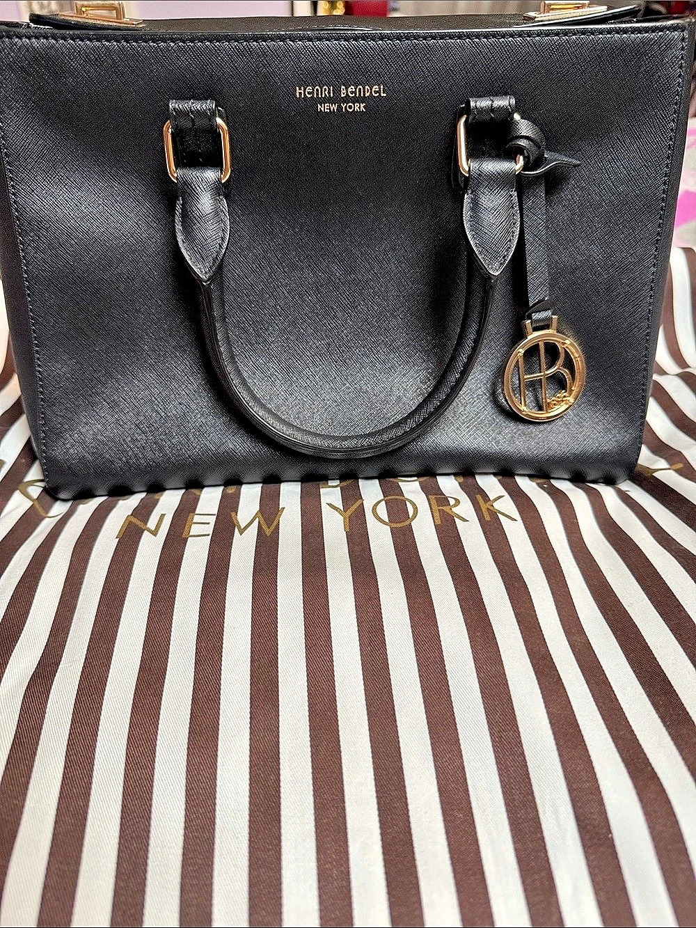 Henri Bendel West 57th Satchel Black